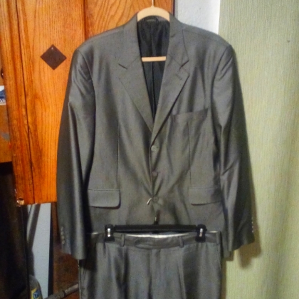 Mayer silver two piece suit Blazer and pants.